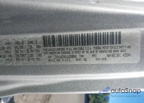 2020 Jeep Wrangler Unlimited Sport S 4X4 from USA, damaged, VIN 1C4HJXDN0LW258941